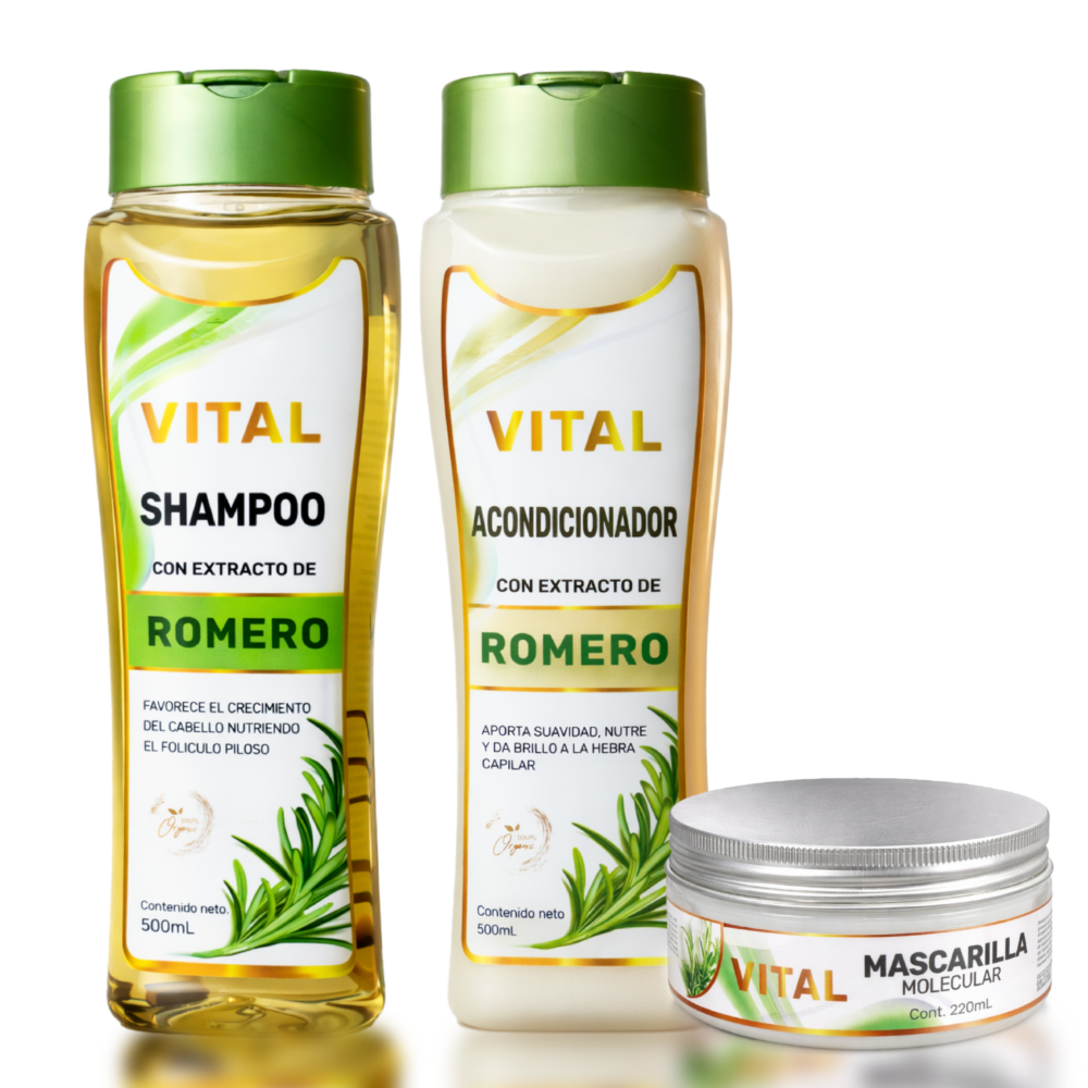 Shampoo + acondicionador + mascarilla_Mesa de trabajo 1 Kit Romero – Limpieza Profunda
